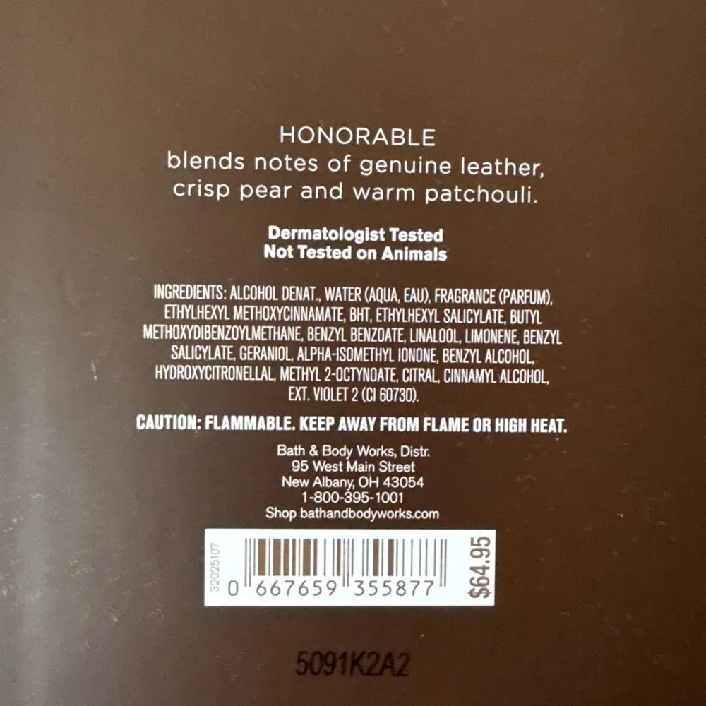 NEW Bath & Body Works Men's Honorable Cologne 3.4 oz Boxed